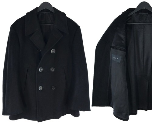 GUCCI / コート/36/ポリエステル/BLK/455739 ZGW07/17AW/ GUCCI Others 17AW Woolchester Coat 36 Wool Black Plain 455739