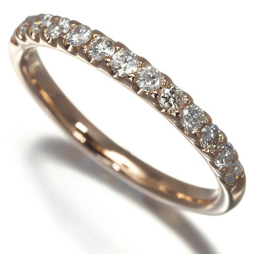 Ring Diamond Half Eternity US6-6.25 18K 750 Rose Gold
