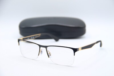 RAY-BAN RB 6335 2890 BLACK GOLD AUTHENTIC FRAMES EYEGLASSES 56-17
