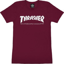 Thrasher Mag Logo Girls T-Shirt - Size: X-SMALL Maroon