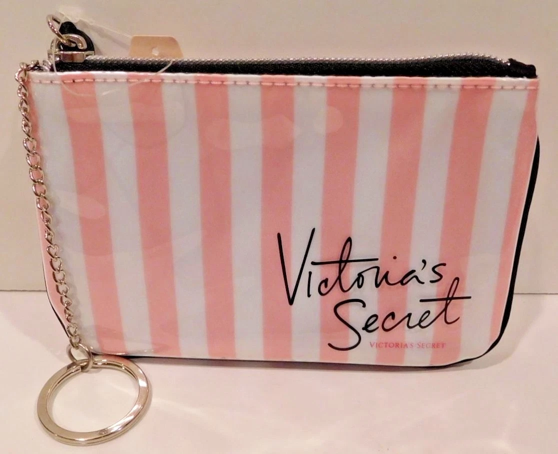 Victoria secret signature online stripe beauty bag