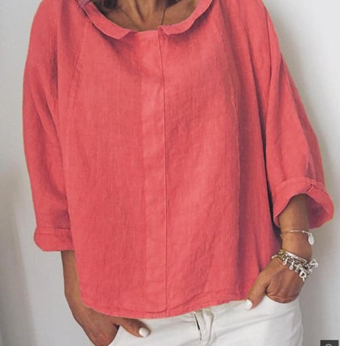 UK Ladies Long Sleeve Summer Casual Loose Tops Tee Blouses Shirts Plus Size 6-24 - Picture 11 of 15