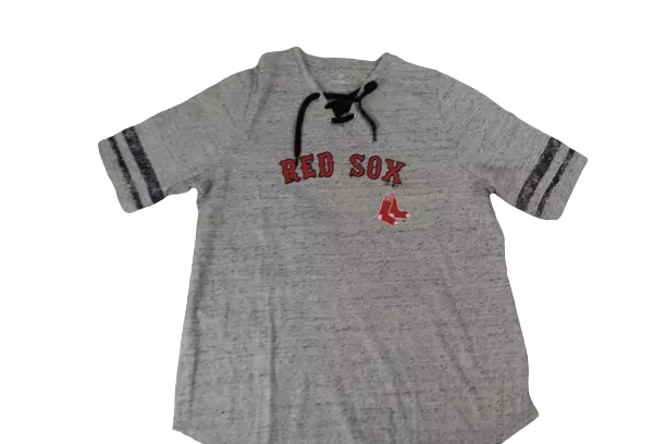 Fanatics Womens Plus Size MLB Boston Red Sox Lace-Up V-Neck Shirt