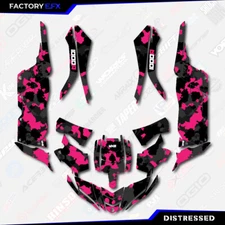 Black & Pink Distressed Camo Graphics kit fits Yamaha YXZ 1000R 2015-2018