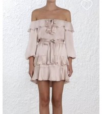 Zimmermann Flounce Dress Size 0 Blush Pink 💖