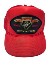 Marine Corps Hat Trucker Mesh Semper Fidelis Vintage God Country Corps Red
