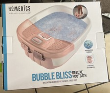 Brand New Homedics Bubble Bliss Deluxe Heated Massaging Foot Spa Pink