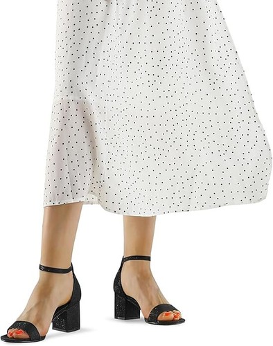 Zapatos de salón MySoft para mujer punta abierta con correa ajustable para el tobillo y tacón bloque - Imagen 3 de 12