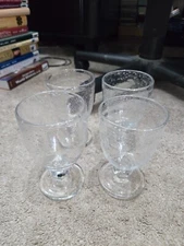 TAG Ltd Bubble Glass Goblet Cup Lot of 4