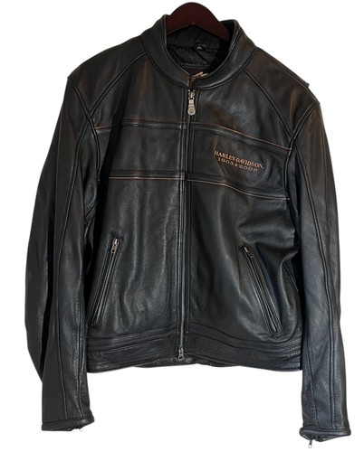 Genuine Harley Davidson 105th Anniversary Black Leather Jacket Men's XL