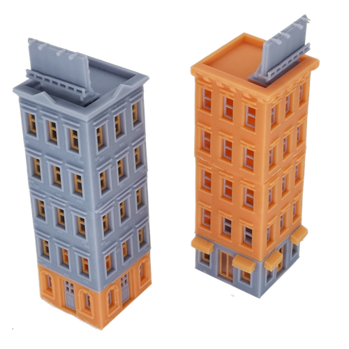 Outland Models Downtown Apartment Set Für Modelleisenbahn Spur N (1:160) – 3D-gedruckt
