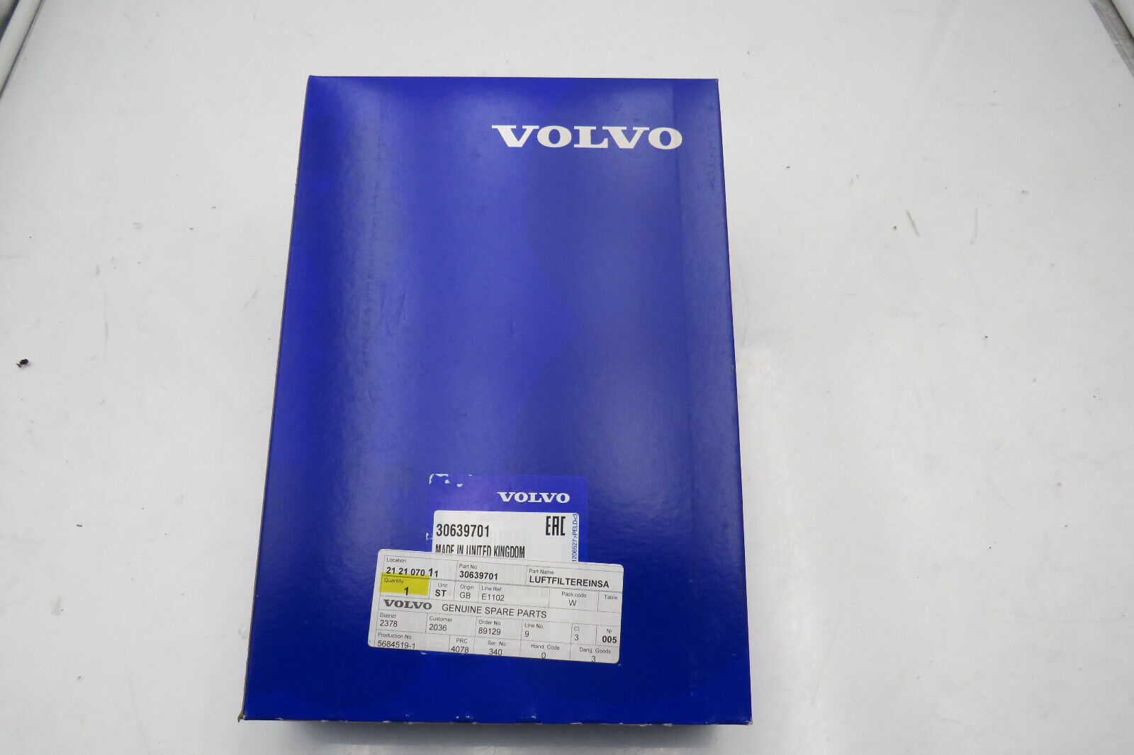 Volvo C30 S40 V50 Luftfiltereinsatz original 30639701