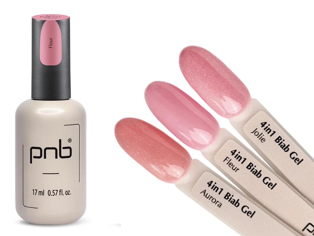 PNB UV/LED 4 in 1 BIAB GEL, 17ml Primer, Base Coat, Gel, Color Gel Nail Polisah