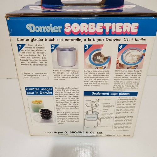 Yaourtière à Glace Vintage Donvier – 2 Pintes, Manivelle Manuelle, NOS (neuf En Boîte)