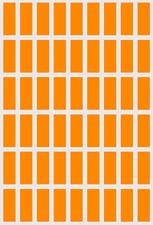 Neon Orange Rectangle Label in Various Sizes 1" x 3/8" - 4" x 2" 15 Sheets