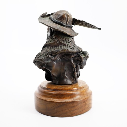 Bronze "Buffalo Hunter" Bust by David Lemon #23/100 - Picture 2 of 4