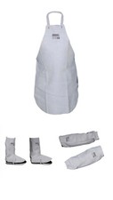 White Leather Welders / Welding Blacksmith / Carpenters Apron, Sleeves & Gaitors