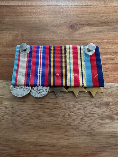 1939-45 Star, Africa Star, Burma Star, 39-45 War Medal, + ASM Medals (Mounted) - - Foto 3 di 3