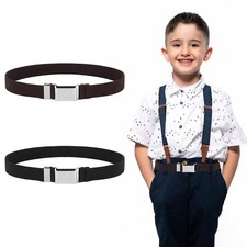 Kids Toddler Belt 2 Pack Elastic Belt Adjustable Buckle Stretch Belts With Si...