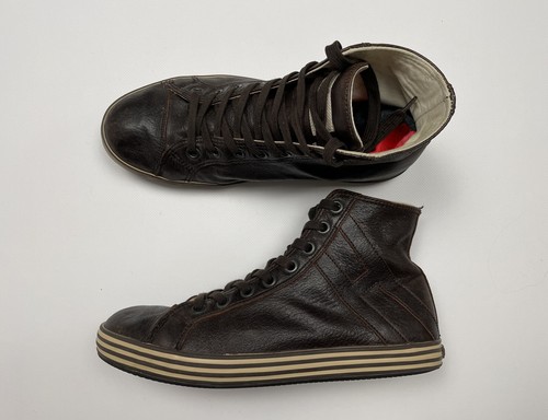 HOGAN REBEL Men's 9 Brown Suede Leather High Top Lace Sneakers EU-42,5  (27,5cm) | eBay