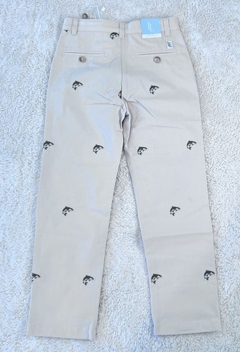 Little English Kids Khaki Pants Size 8 Fish Print - Picture 3 of 6