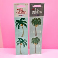 1990s Mrs. Grossman's 5 Sheet Lot Tropical Palm Whisper Palm Tree Sticker Strips