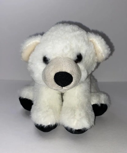 Wild Republic Polar Bear Plush White Stuffed Animal Black Paws Toy Sitting - Picture 7 of 7