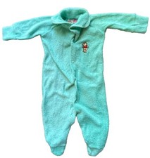 VTG Winnie The Pooh Sleeper Mint Green 3-6 Months Unisex 1970s Snap Up Footed