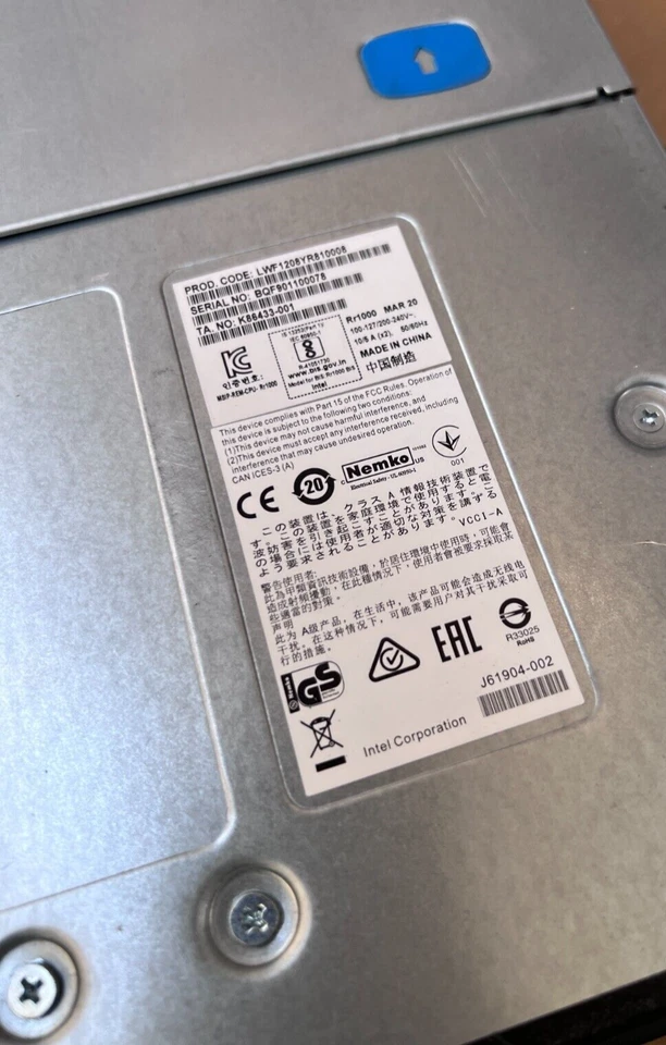 DARKTRACE Intel Rr1000 Server 2x Xeon Gold 6140 2.3GHz 192GB 4x 2TB SSD - Image 4 of 4