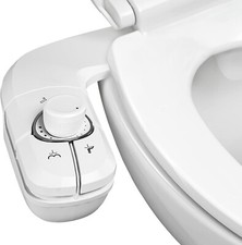 Bidet Fresh Water Spray Kit Non Electric Toilet Seat Attachment with Dual Nozzle