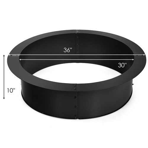 36 Inch Great Round Steel Fire Pit Ring Liner DIY Wood Burning Insert Sturdy - Picture 2 of 6