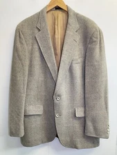 Vintage Laurens Inc Blazer Sport Coat Mens 42R 100% Camel Hair Grey Jacket