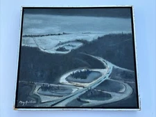 MID CENTURY PAINTING ABSTRACT LANDSCAPE EXPRESSIONISM REGIONALISM MAY HEILOMS