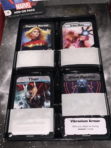 Mattel UNO Ultimate Marvel Card Game & Spider-Man Add On Deck w/ 15 Chase Cards - Picture 3 of 6