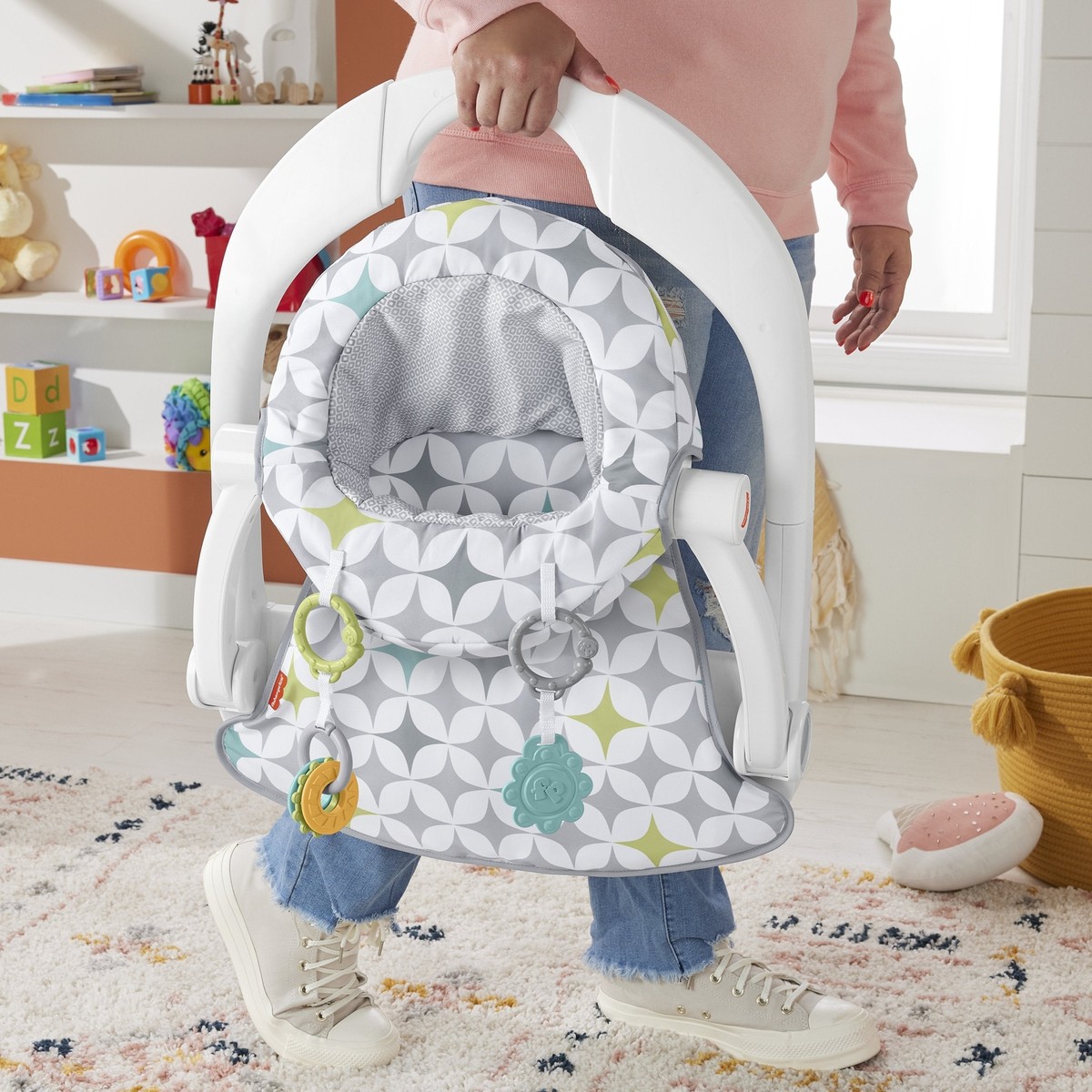 Fisher-Price Portable Baby Chair Sit-Me-Up Floor Seat, Starlight