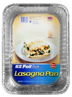 Hefty EZ Foil 00ZR38930000 Non Stick Aluminum Lasagna Pan w Lid 14