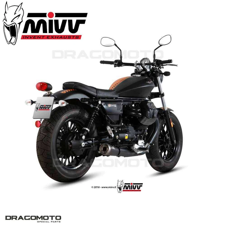 Doulbe Exhaust MOTO GUZZI V9 BOBBER / ROAMER 2020 MIVV Ghibli Black RC - Image 2 of 4