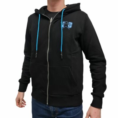 Lab84 Men's Sweatshirt Open Hooded Gauzed F22 FLPM8410 Black Blue