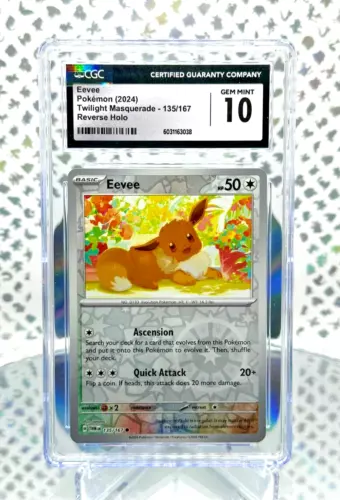 CGC 10 Eevee 135/167 Twilight Masquerade Reverse Holo Pokemon Card