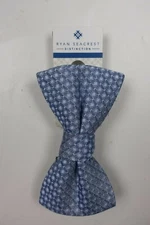 RYAN SEACREST DISTINCTION Sintra Neat Light Blue Geometric Bow Tie NEW