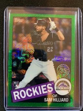 2020 Topps Series 2 SAM HILLIARD Silver Pack 1985 Green Refractor /99 Rockies RC