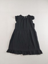 Wild Fable Women Mini Dress M Black Cap Sleeve Pleated Ruffle Hem Comfort Casual