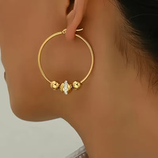 18 K Golden Plated Stainless Steel Hoop Earrings