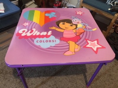 Dora The Explorer  & Boots fold up Craft Table 24x24  wide 20 tall