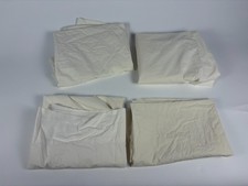 Lot 4 Vintage Caress Percale Pillowcases Ivory 100% Cotton USA