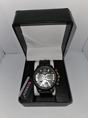 Men's Curren Chronograph M-8329 Black Dial, Leather Band