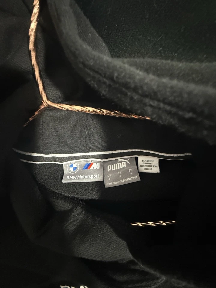BMW Motorsport official PUMA Cropped Hoodie / Sweatshirt Size Small Black Women - Image 3 of 4