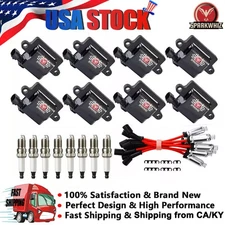 8x UF271 Ignition Coil + Spark Plug + Wires For Chevy GMC 4.8L 5.3L 6.0L 8.1L US