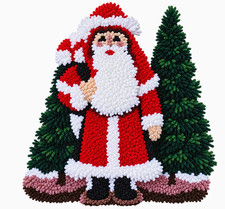 Vintage Bernat Christmas Santa Claus Latch Hook Kit 95-4987-00 18"x24" NEW