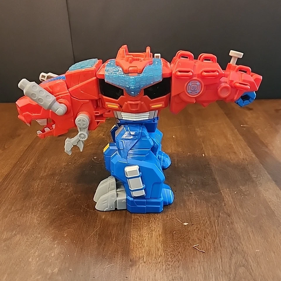 Playskool Heroes TRANSFORMERS Rescue Bots - 9” OPTIMUS PRIMAL Prime T-Rex ROBOT - Image 2 of 4